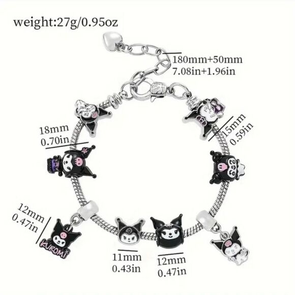 Hello Kitty Kuromi Charm Bracelet - Picture 3 of 4